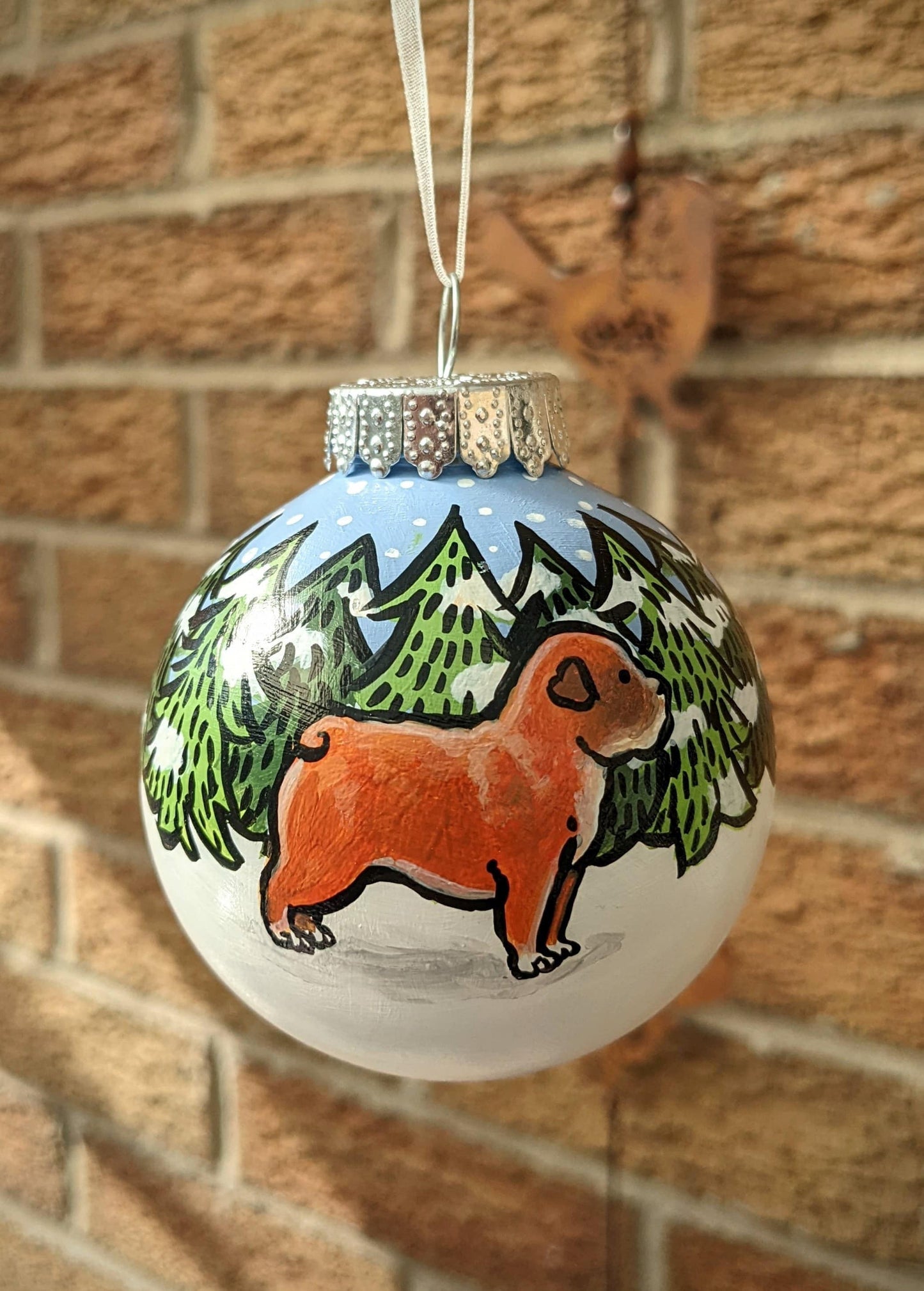 British Bulldog Hand Painted Christmas Bauble | Ornament | One-of-a-Kind | Personalisable | Bully | Bullie Breed