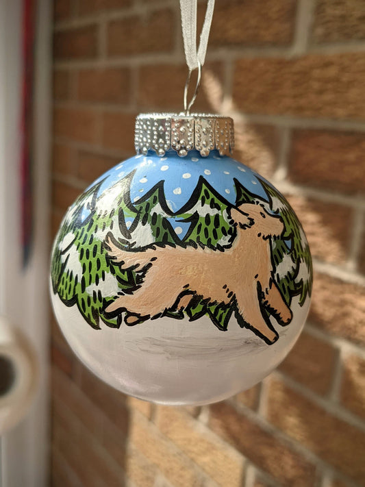 Sighthound Hand-Painted Ceramic Hanging Christmas Decoration | Ornament | One-of-a-Kind | Personalisable | Lurcher | Greyhound | Whippet