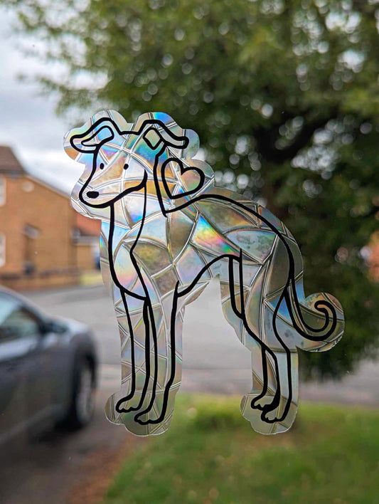 Sighthound Vinyl Window Cling | Sun Catcher | Beautiful Gift Idea | Dog Design | Cute Whippet | Greyhound | Iggy | Italian Greyhound