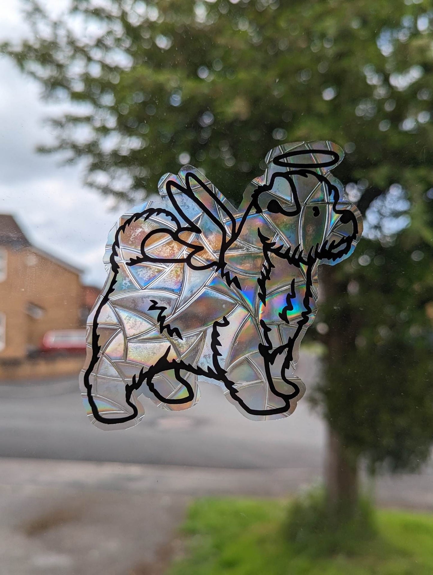 Angel Norfolk Terrier Vinyl Window Cling | Sun Catcher | Gift Idea | Dog Design | Cute Norfie | Norwich | Rainbow Bridge