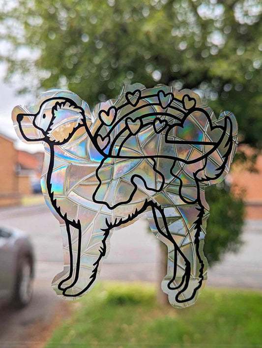 Brittany Spaniel Vinyl Window Cling | Sun Catcher | Gift Idea | Dog Design | Cute | Rainbow