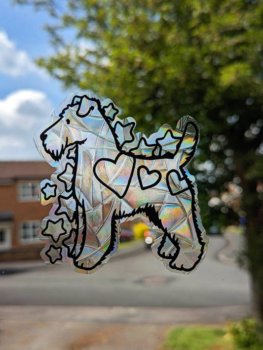 Terrier Dog Sun Catcher Window Decal   | Sun Catcher | Beautiful Gift Idea | Dog Design | Cute | Airedale | JRT | Jack Russell