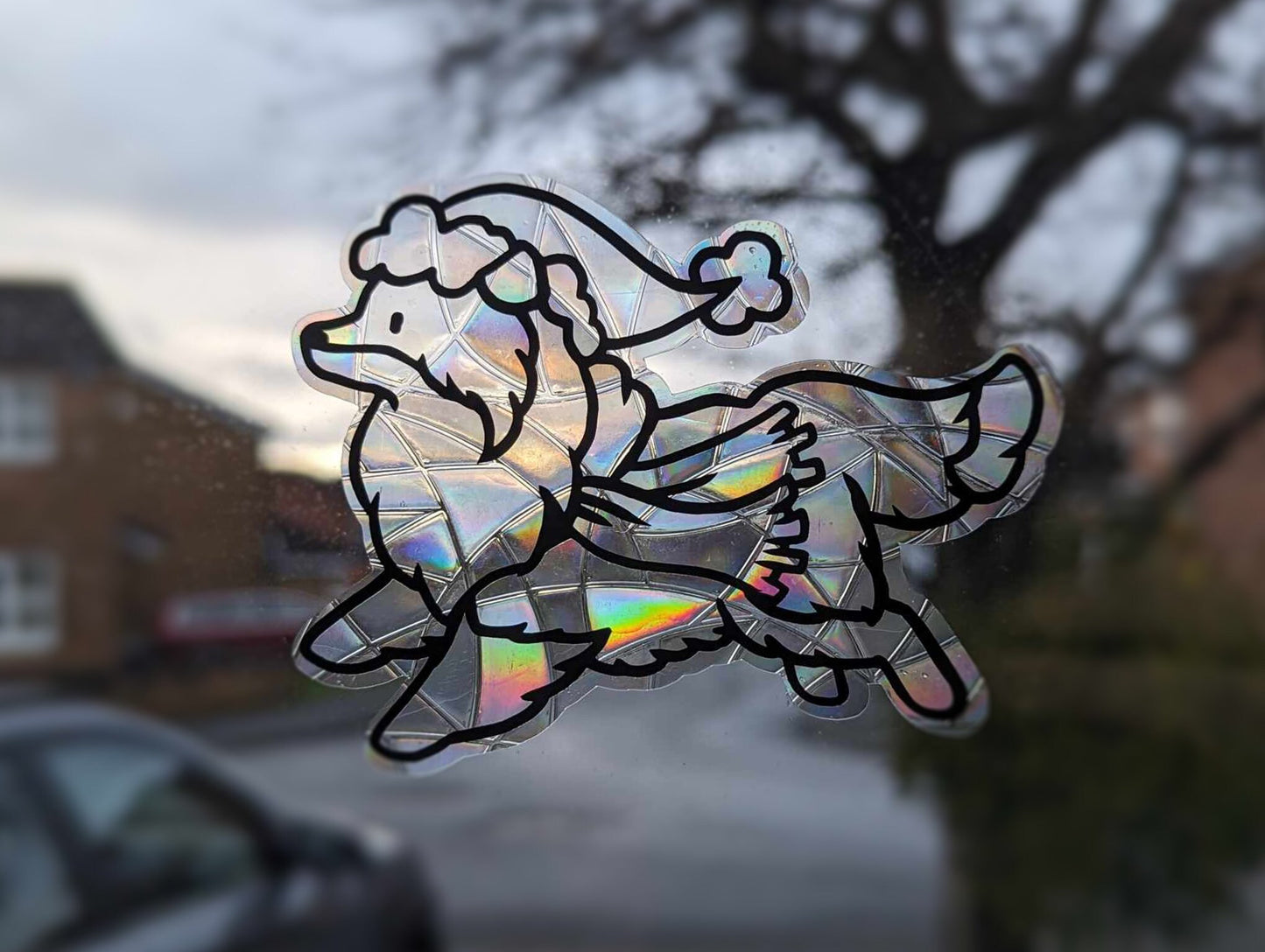 Collie Winter Vinyl Window Cling | Sun Catcher | Gift Idea | Dog Design | Rough Collie | Sheepdog | Sheltie | Shetland Sheepdog | Rainbow