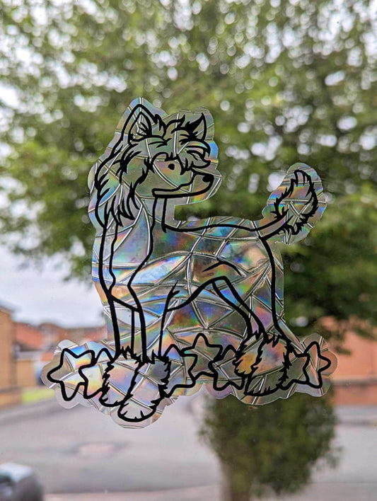 Chinese Crested Window Cling | Sun Catcher | Beautiful Gift Idea | Dog Design | Cute | Powderpuff  | Hairless