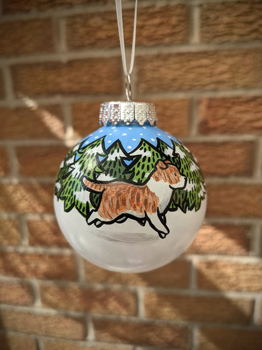 Staffordshire Bull Terrier Dog Hand Painted Christmas Bauble | Ornament | One-of-a-Kind | Personalisable | Staffie | Bullie | SBT