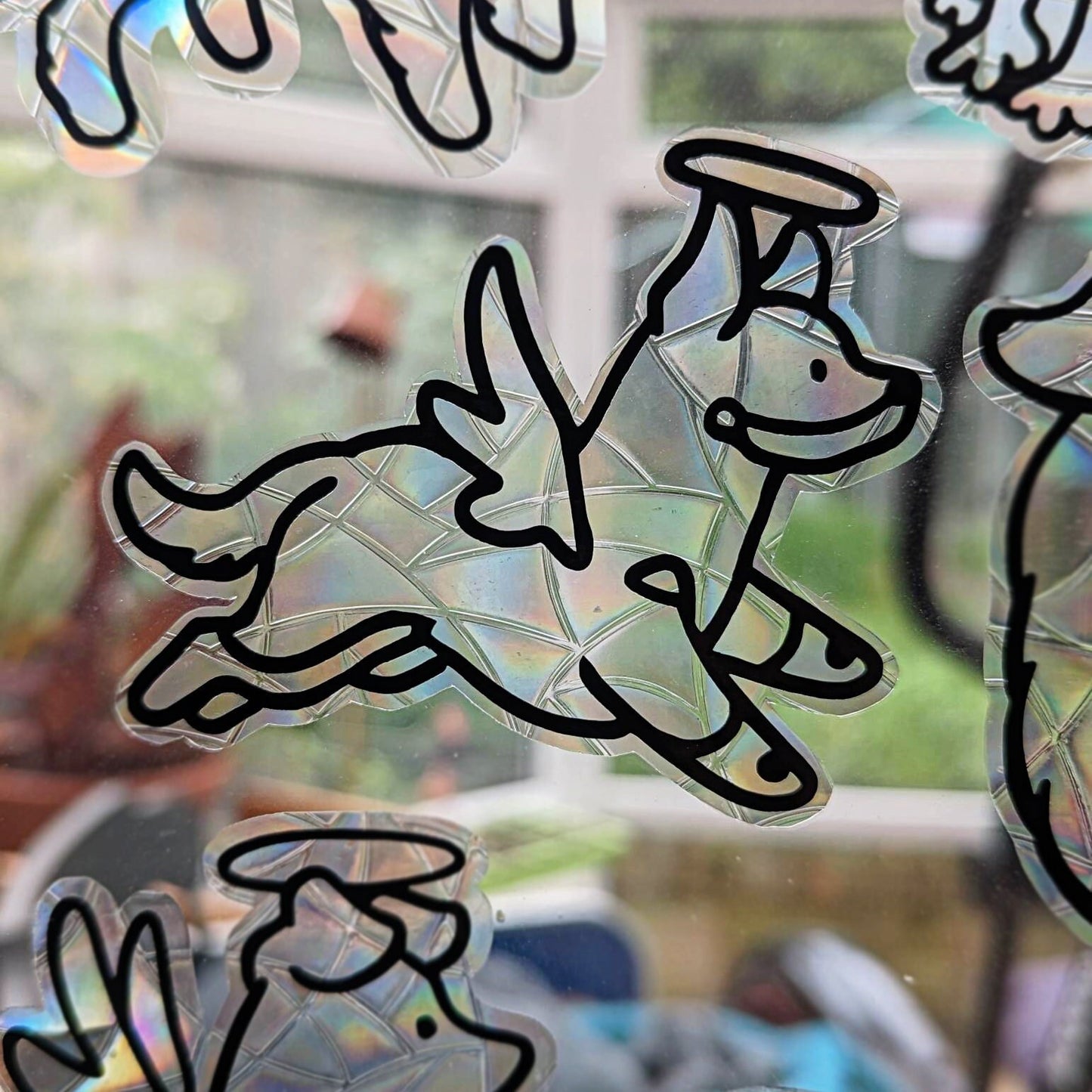 Angel Lancashire Heeler Vinyl Window Cling | Sun Catcher | Gift Idea | Dog Design | Cute Ormskirk Terrier | Rainbow Bridge