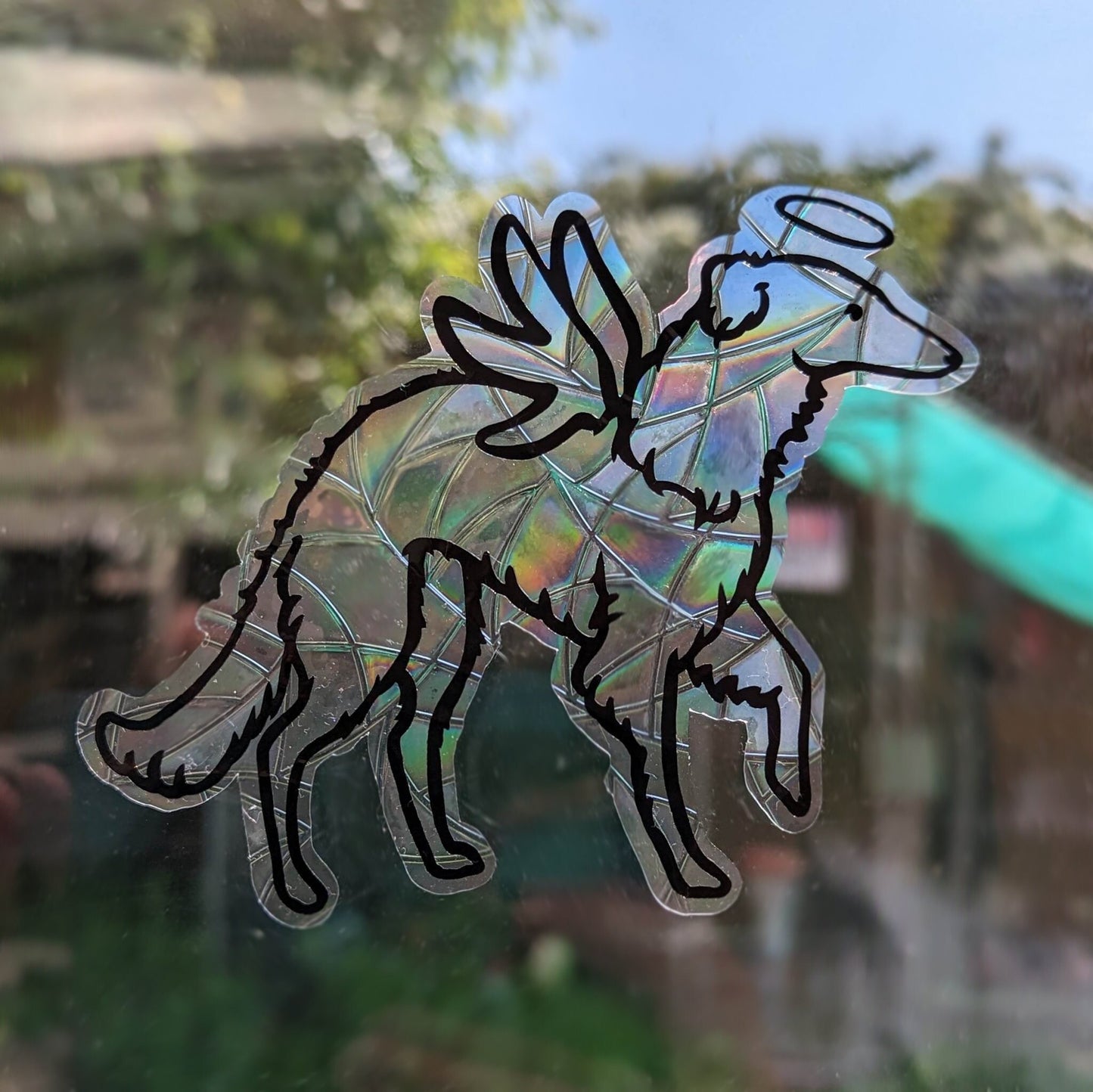 Angel Borzoi Dog Vinyl Window Cling | Sighthound Silken Windhound | Sun Catcher | Beautiful Gift Idea | Design | Cute