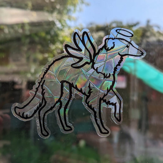 Angel Borzoi Dog Vinyl Window Cling | Sighthound Silken Windhound | Sun Catcher | Beautiful Gift Idea | Design | Cute