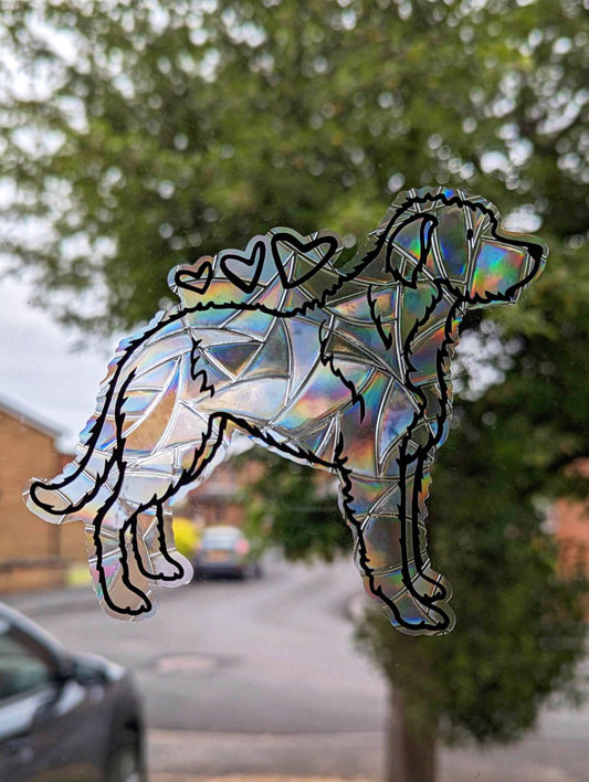 Wolfhound Vinyl Window Cling | Sun Catcher | Gift Idea | Dog Design | Cute Sighthound | Deerhound | Rainbow