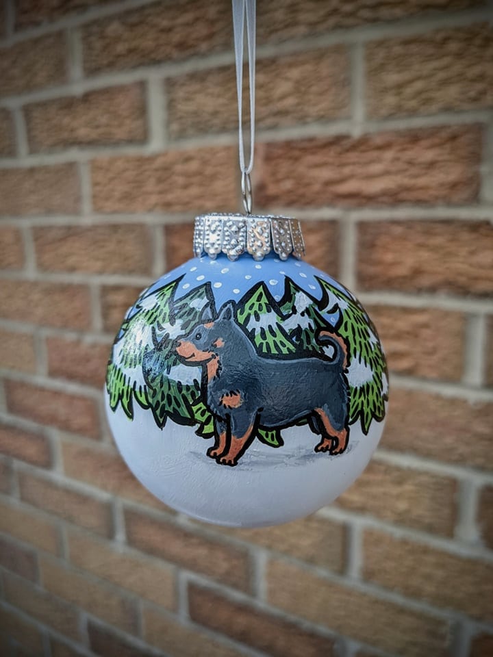 Lancashire Heeler Hand Painted Dog Christmas Bauble | Ornament | One-of-a-Kind | Personalisable | Ormskirk Terrier