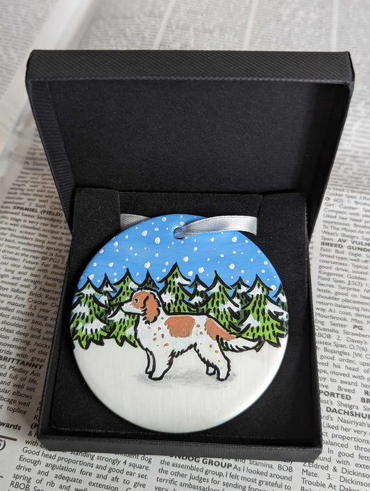 Spaniel Hand-Painted Ceramic Hanging Christmas Decoration | Ornament | One-of-a-Kind | Dog | Springer | Cocker