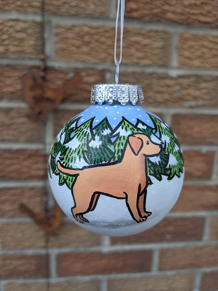 Labrador Hand Painted Dog Christmas Bauble | Ornament | One-of-a-Kind | Personalisable | Lab | Retriever | Golden