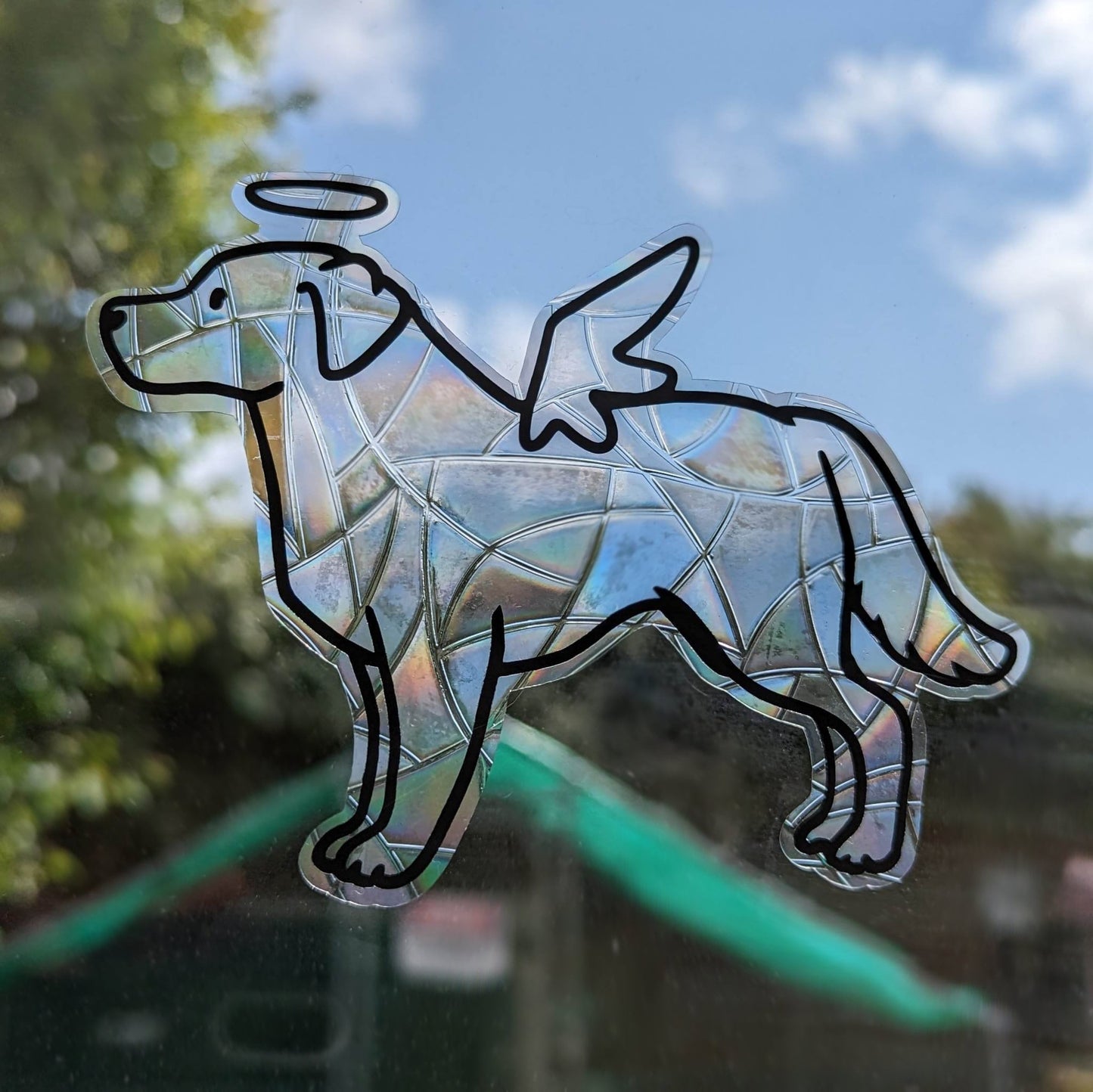 Angel Labrador Vinyl Window Cling | Sun Catcher | Gift Idea | Dog Design | Cute Lab | Rainbow Bridge