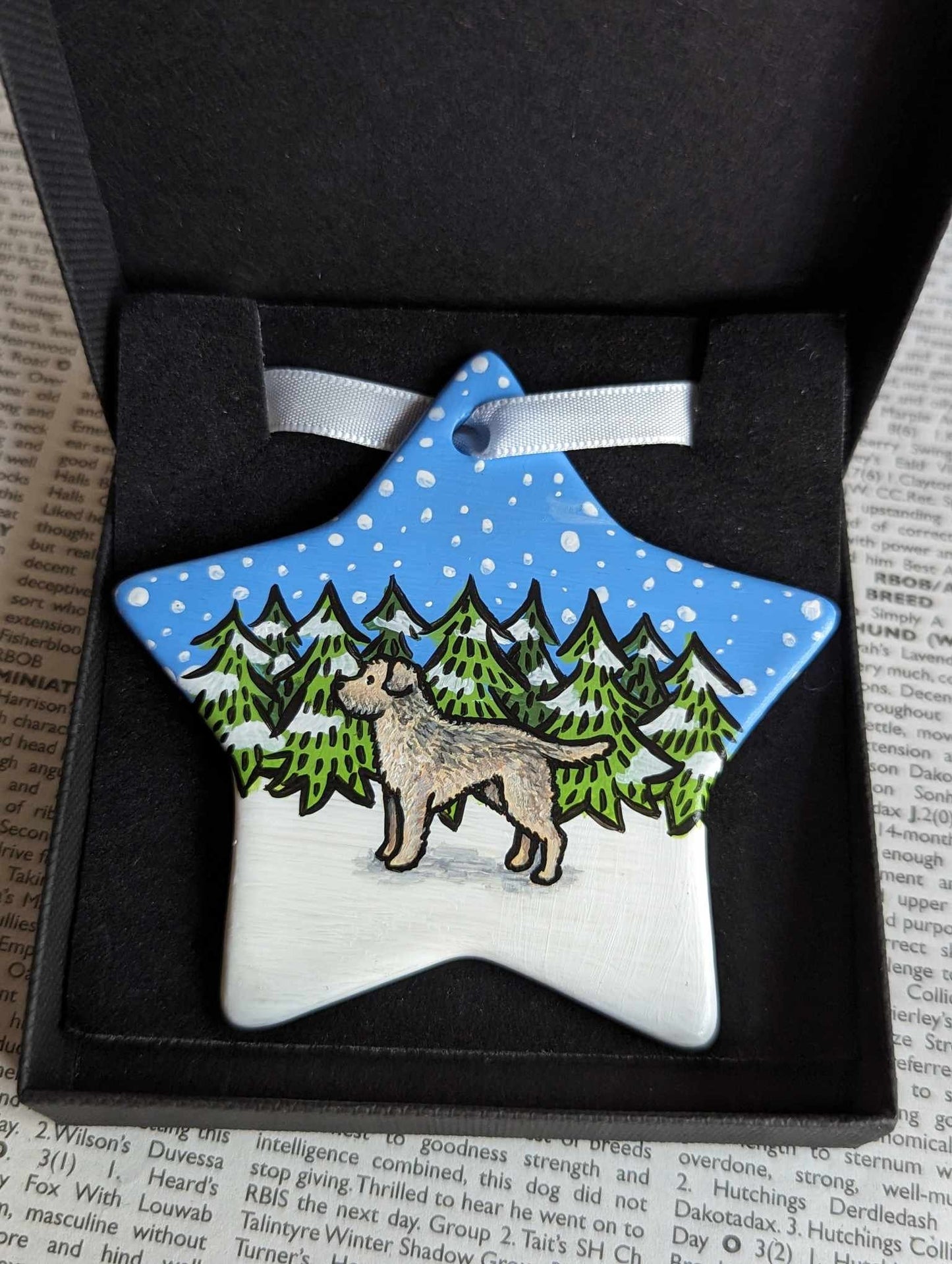 Border Collie Hand-Painted Ceramic Hanging Christmas Decoration | Ornament | One-of-a-Kind | Dog | Personalisable